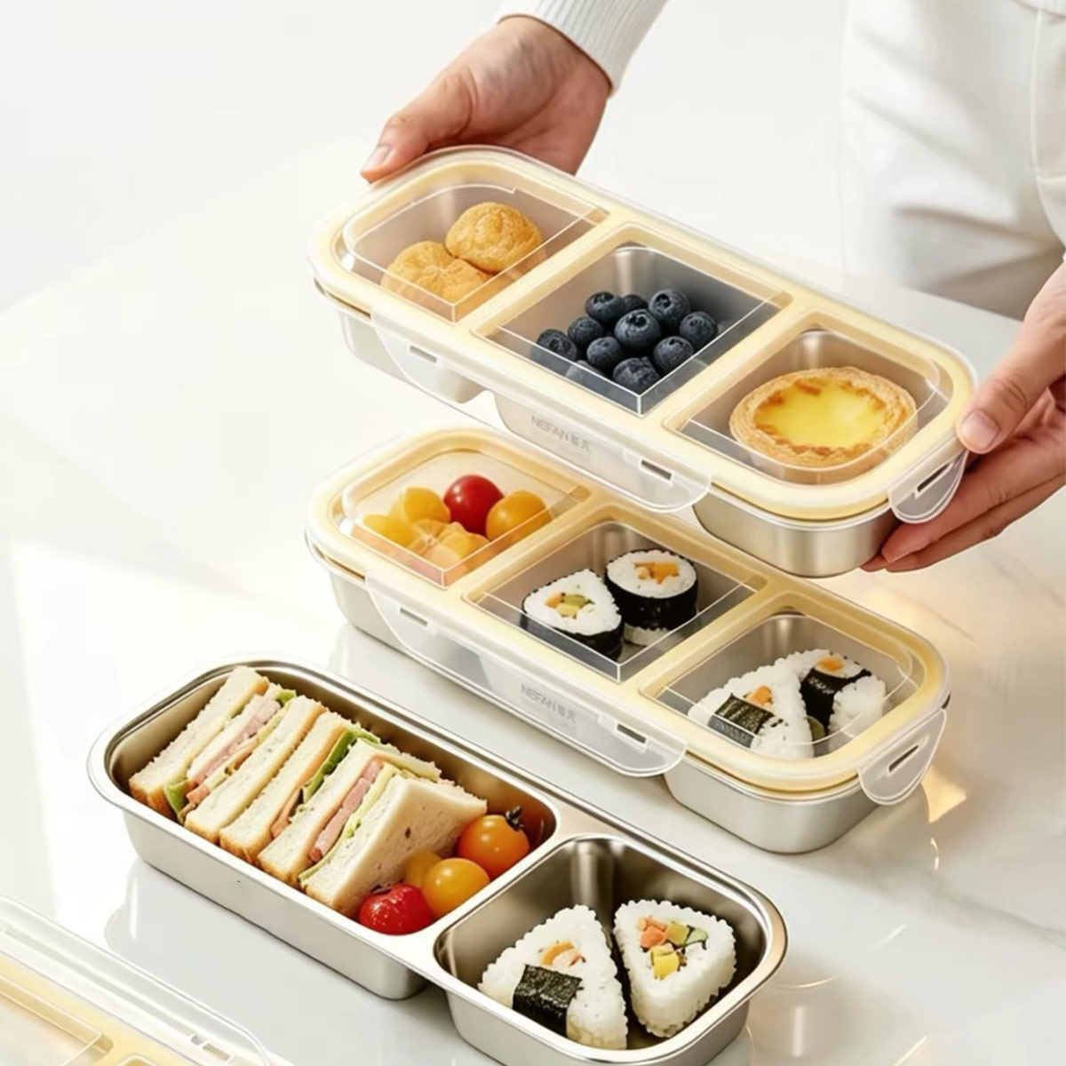 Food Storage Time - 스테인리스 스틸 뚜껑 있는 식품 보관