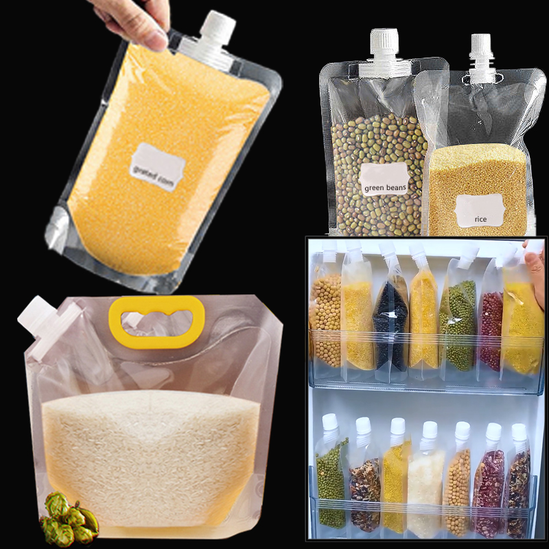Food Storage Zip Bags - 5/10pcs 스탠드 업 그레인 인감 가방