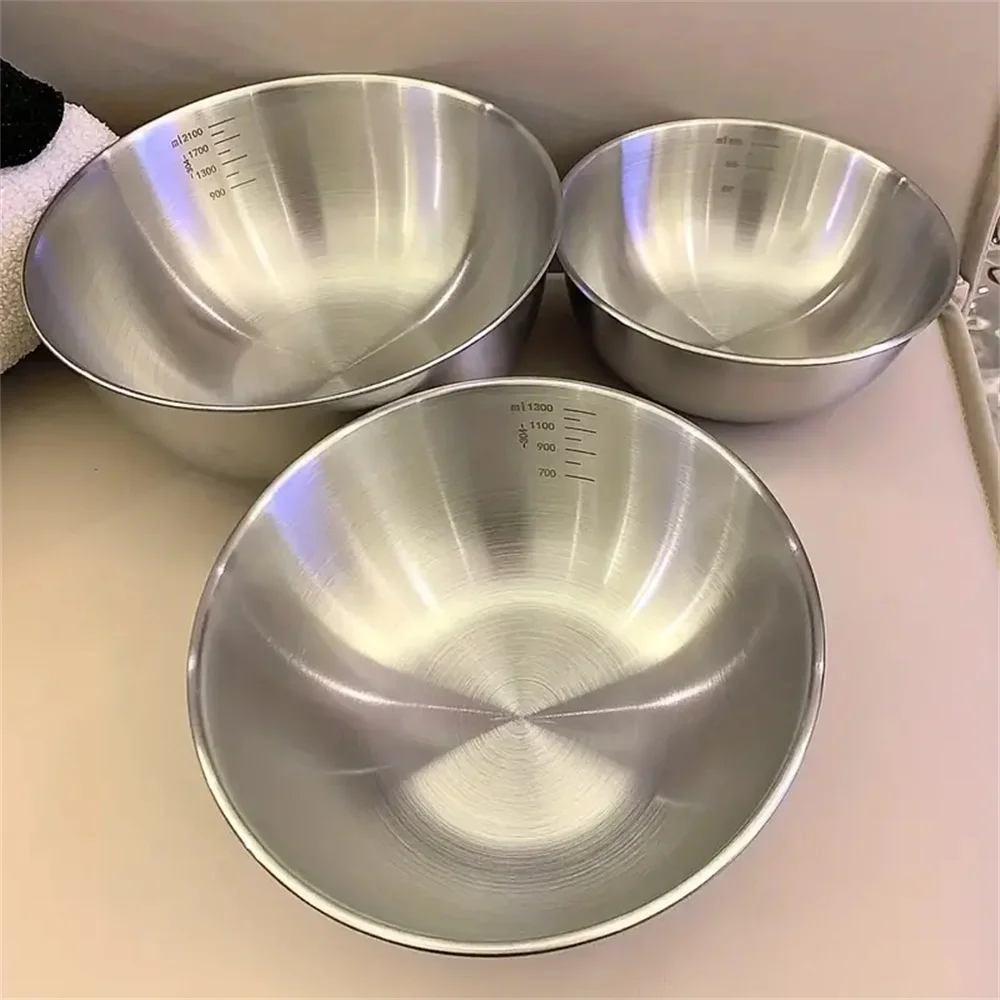 Food Storage Stainless Steel - 1-3개 스테인리스 스틸 볼 세트(계량 눈금