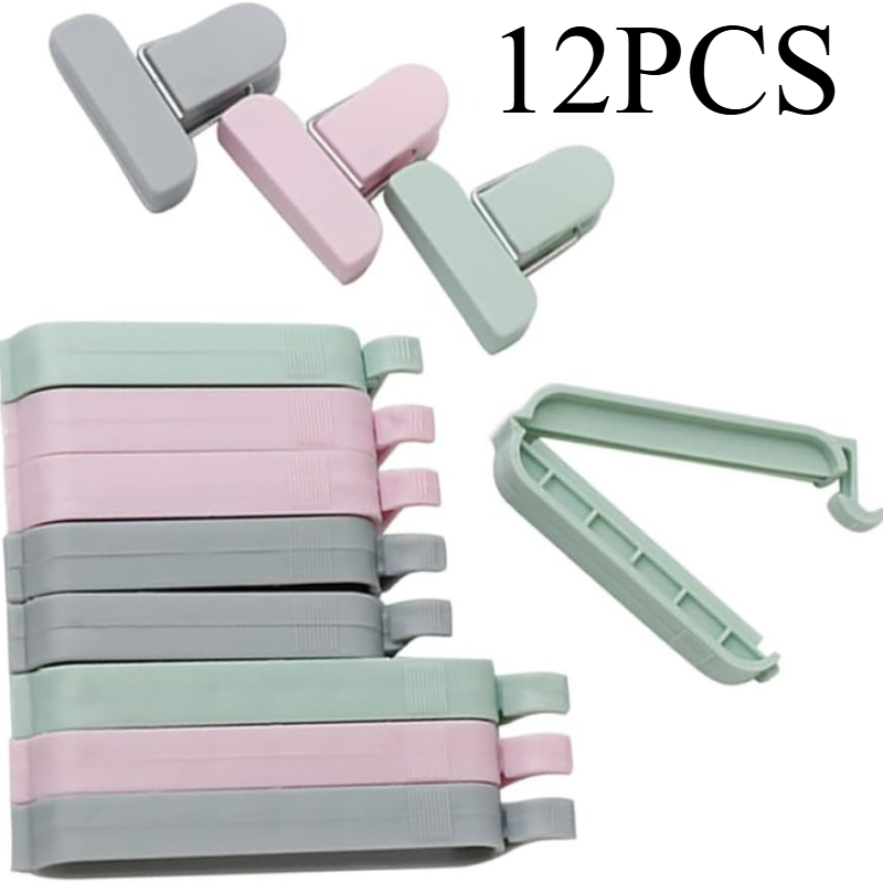 Food Storage Zip Bags - 12pcs 혼합 색상 플라스틱 씰링 클립