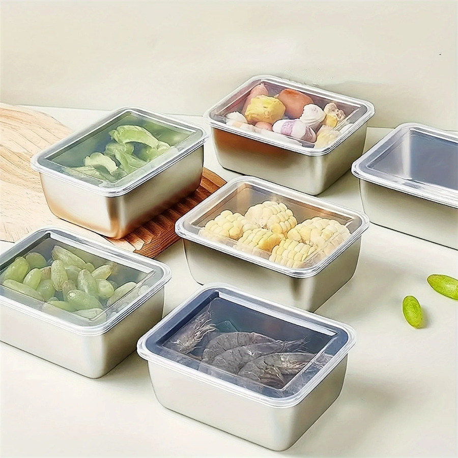 Food Storage Bins - 1/3/5pcs 스테인레스 스틸 식품 보관 상자