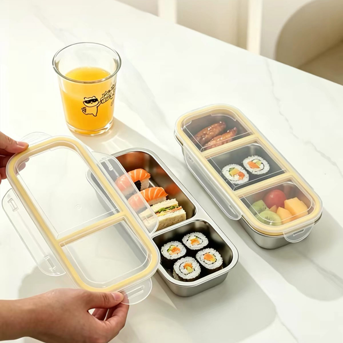 스테인리스 스틸 뚜껑 있는 식품 보관 용기, 식품 등급 - Food Storage Time 리뷰 및 가격