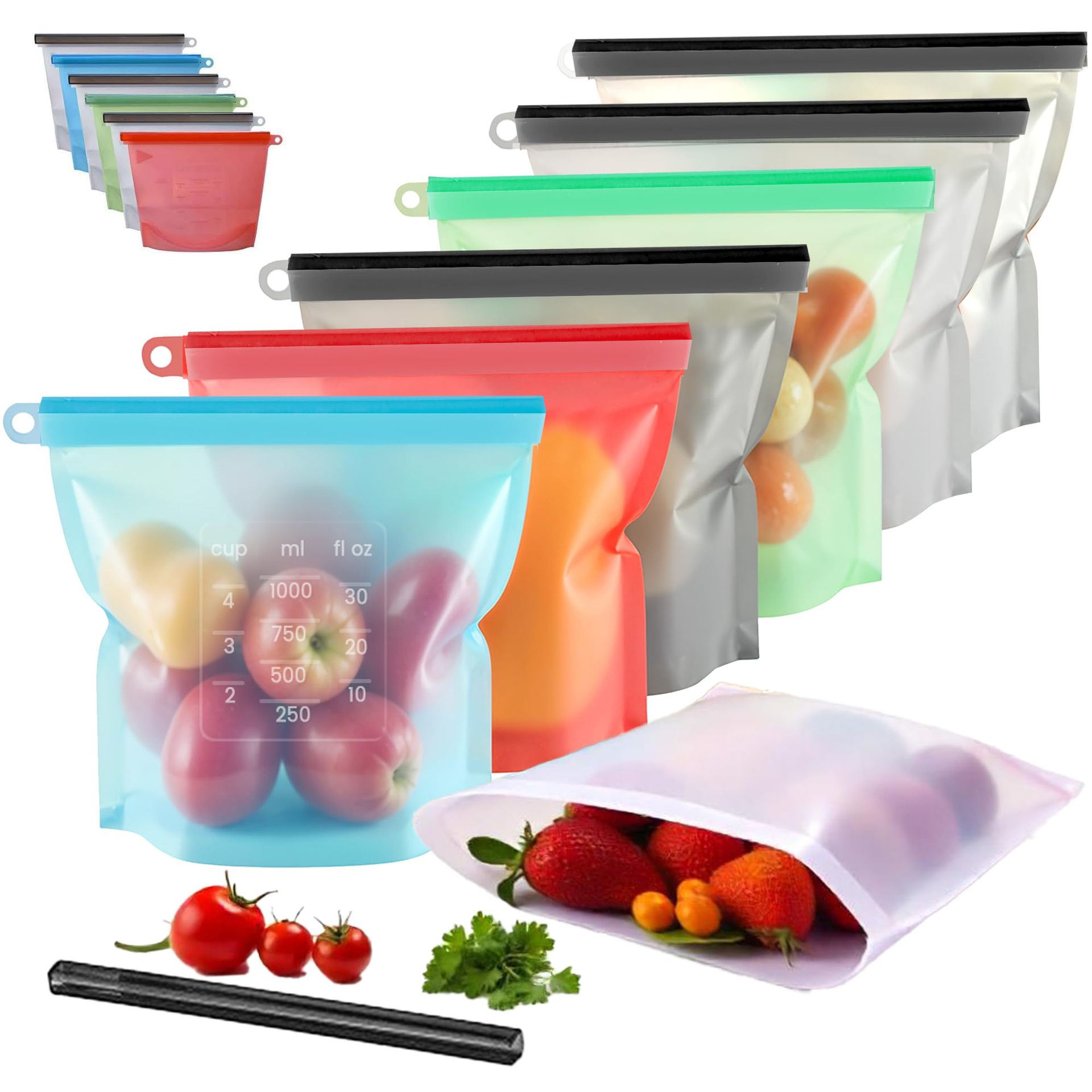 5pcs 실리콘 식품 저장 용기 누출 방지 용기 재사용 - Food Storage Bags Reusable 리뷰 및 가격