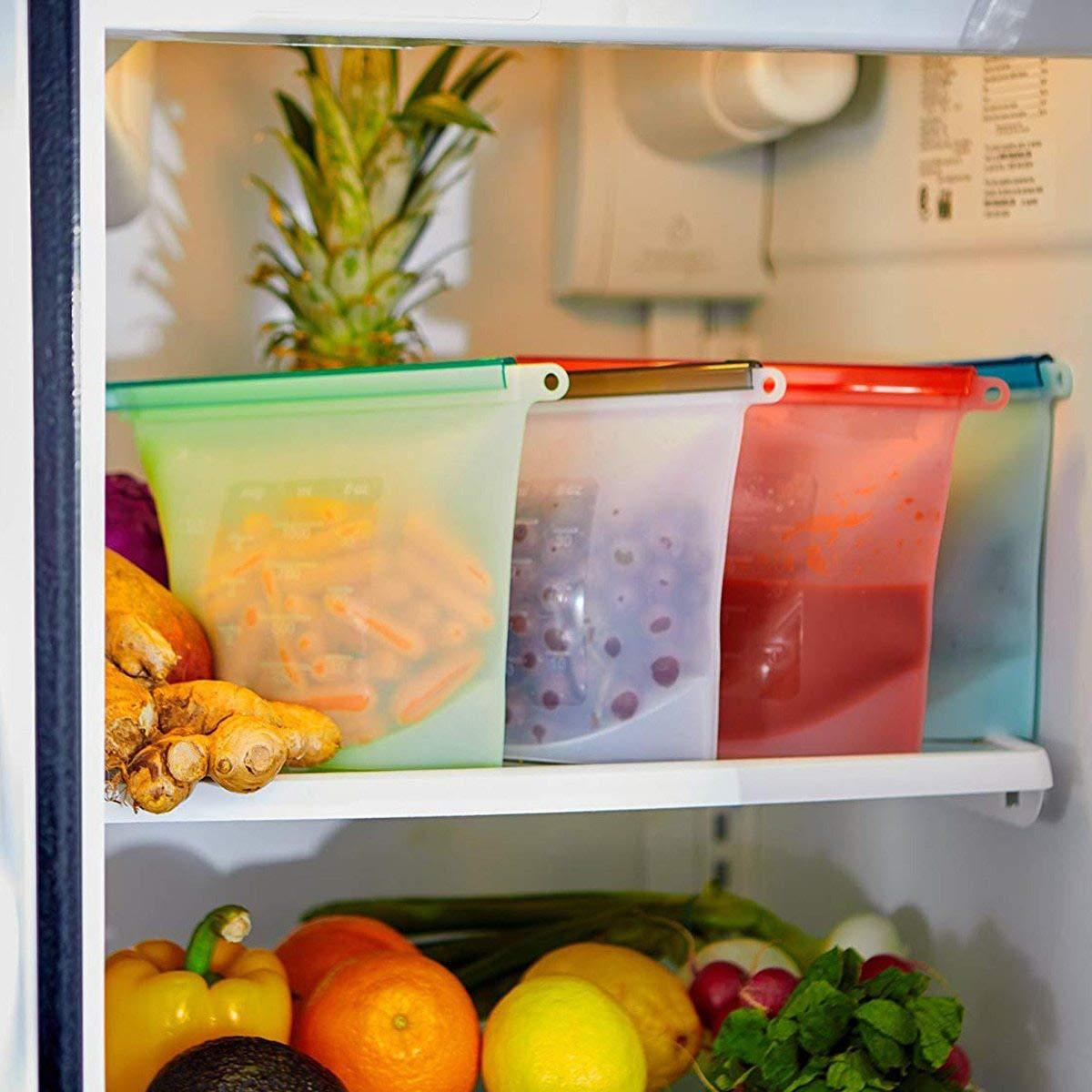 5pcs 실리콘 식품 저장 용기 누출 방지 용기 재사용 - Food Storage Bags Reusable 리뷰 및 가격