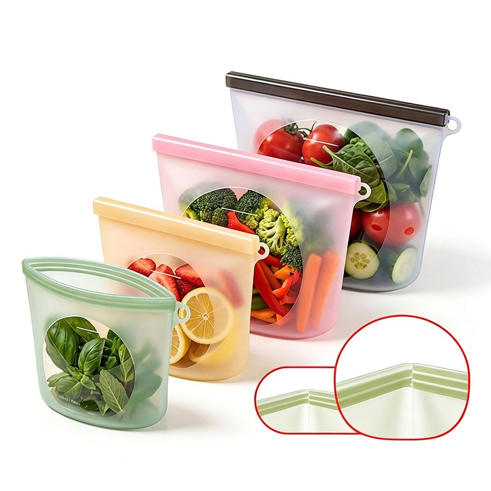 실리콘 식품 보존 백 방습 재사용 가능 식품 포장 백  - Food Storage Zip Bags 리뷰 및 가격