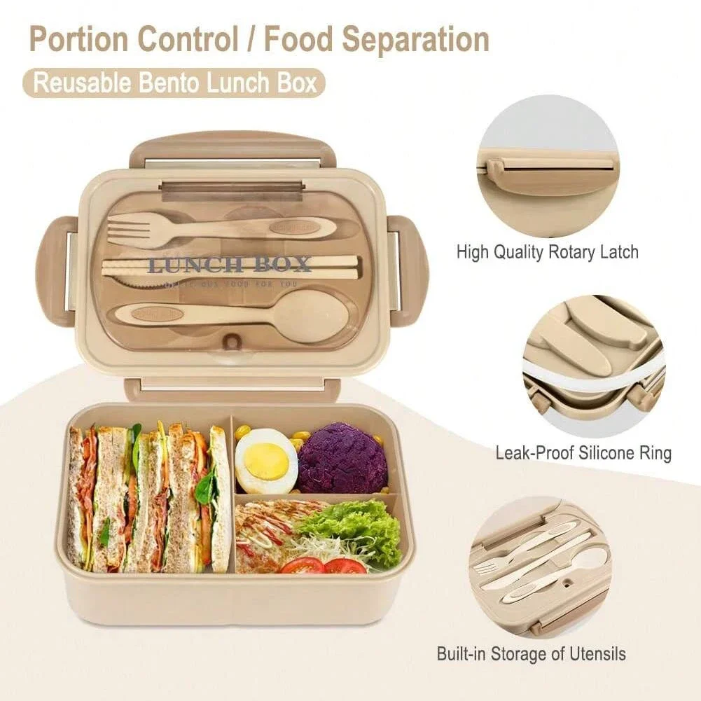 성인용 3칸 도시락통, 남녀공용 휴대용 도시락, 학교용 - Food Storage Safety 리뷰 및 가격