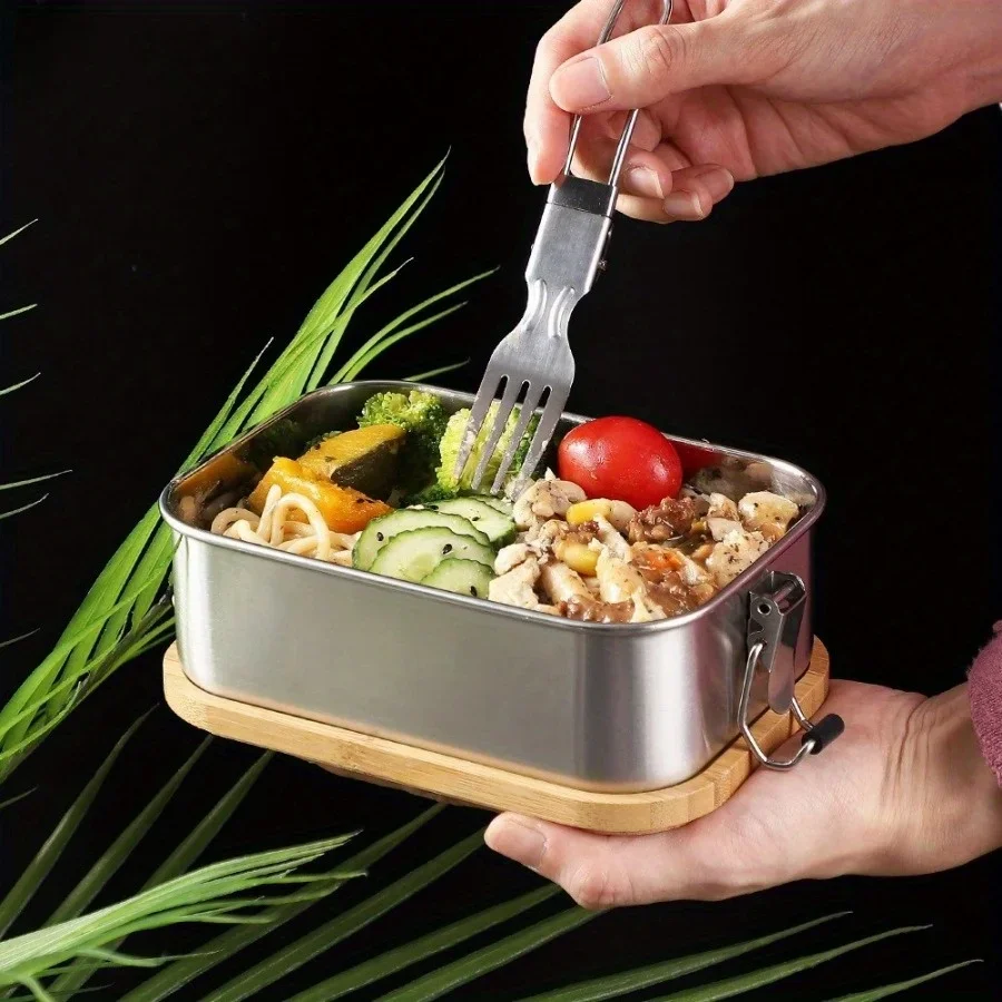 새로운 304 스테인리스 스틸 대나무 뚜껑 도시락, 일 - Food Storage Time 리뷰 및 가격