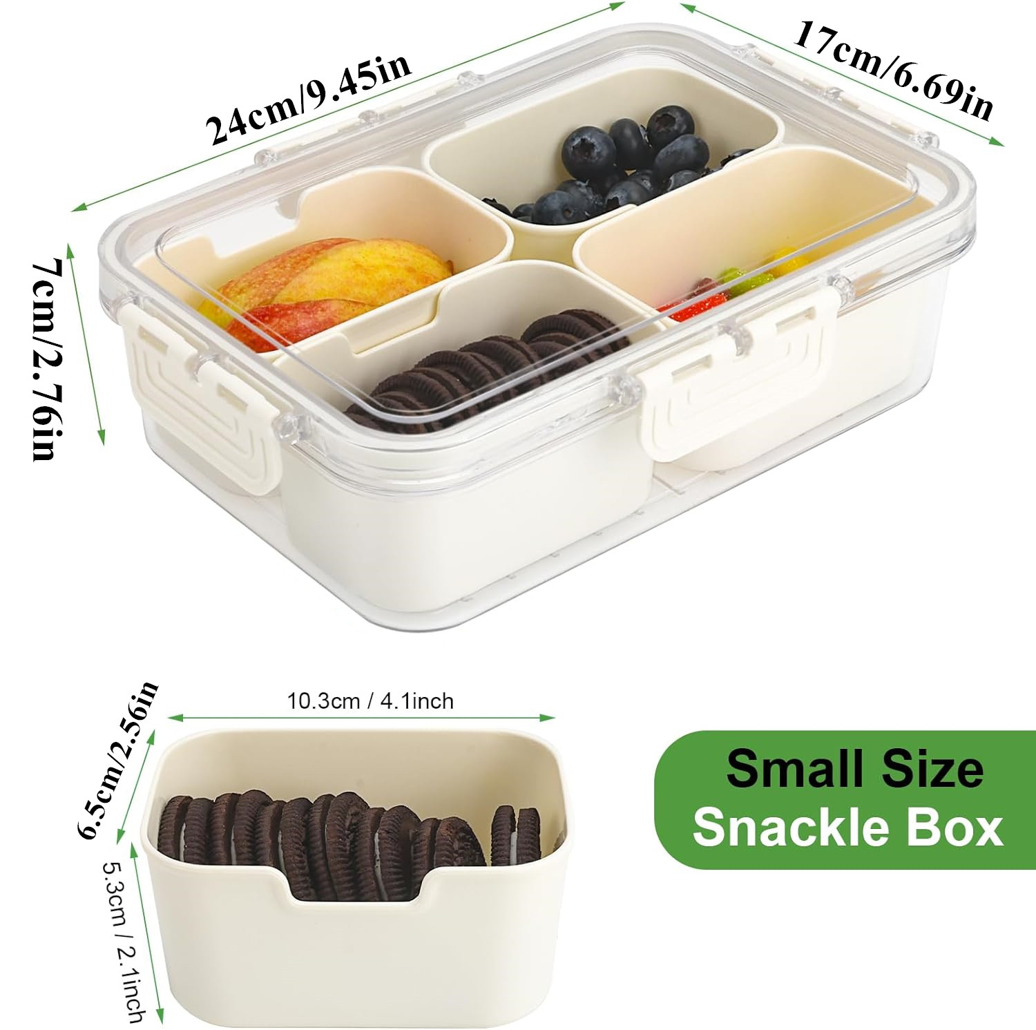 휴대용 식품 보관함, 스낵 보관함, 뚜껑이 있는 4칸, - Food Storage Time 리뷰 및 가격