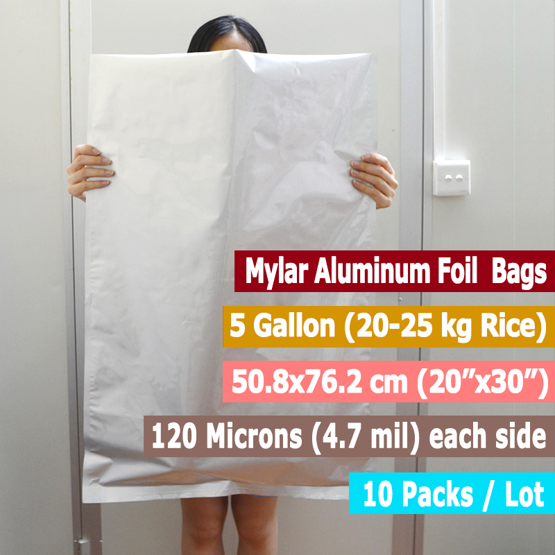 10 팩 5 갤런 마일라 백 식품 장기 보관용 알루미늄 - Food Storage Long Term 리뷰 및 가격