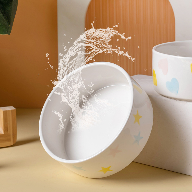 나무 매트가있는 도자기 개 그릇 넓은 입 먹이 그릇 고 - Food Storage Safety 리뷰 및 가격