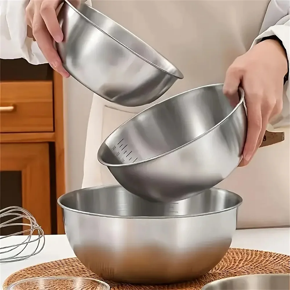 1-3개 스테인리스 스틸 볼 세트(계량 눈금 포함) - - Food Storage Stainless Steel 리뷰 및 가격