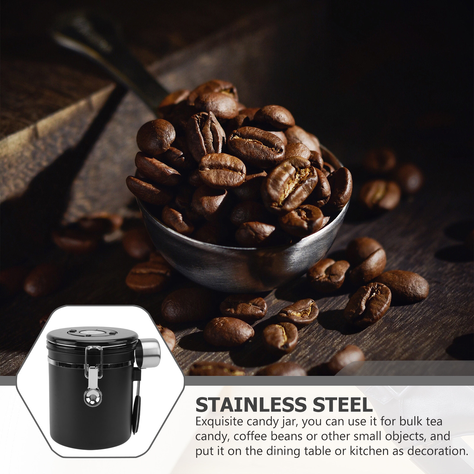 1개입 커피콩 밀폐 용기 스테인리스 스틸 보관 캔스터  - Food Storage Stainless Steel 리뷰 및 가격