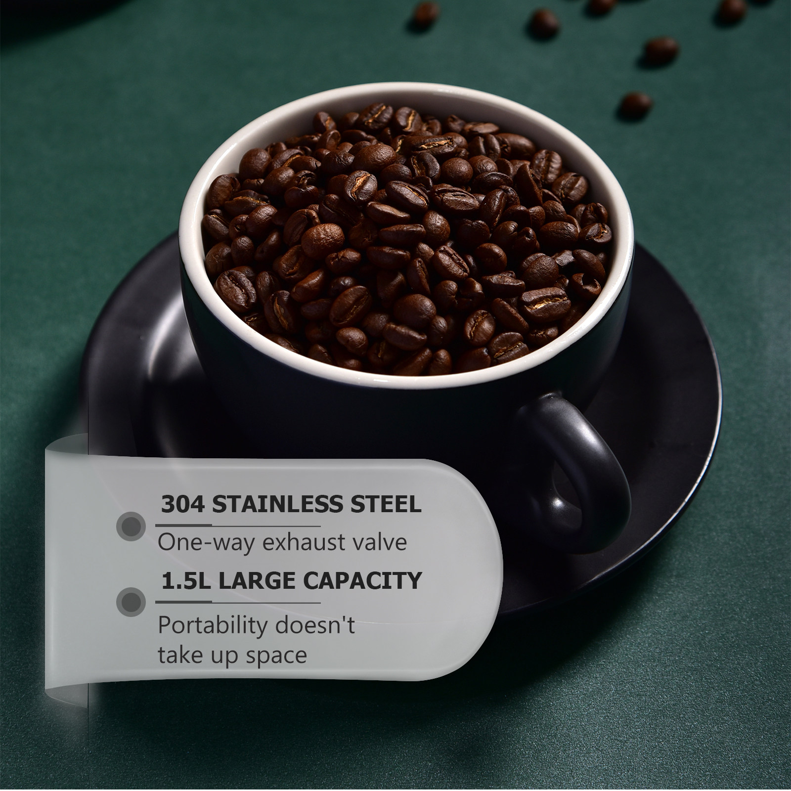 1개입 커피콩 밀폐 용기 스테인리스 스틸 보관 캔스터  - Food Storage Stainless Steel 리뷰 및 가격