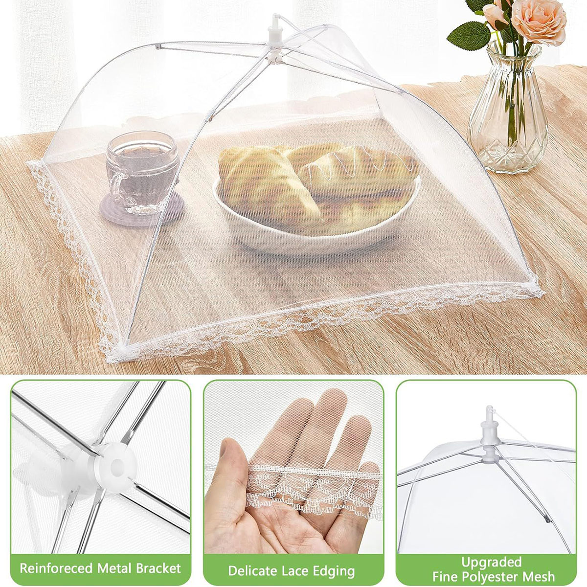 식품 커버 메쉬 접이식 빨 수있는 파리 테이블 커버 곤 - Food Storage Long Term 리뷰 및 가격