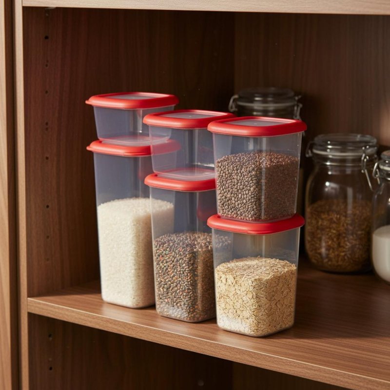 6개의 밀폐 식품 보관 용기 세트, 투명 디자인 플라스 - Food Storage Bins 리뷰 및 가격