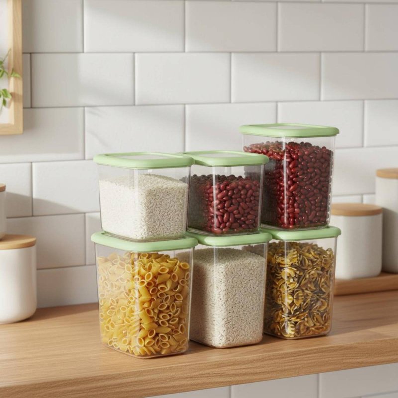 6개의 밀폐 식품 보관 용기 세트, 투명 디자인 플라스 - Food Storage Bins 리뷰 및 가격