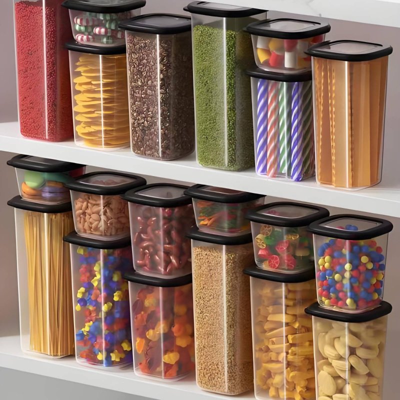 6개의 밀폐 식품 보관 용기 세트, 투명 디자인 플라스 - Food Storage Bins 리뷰 및 가격