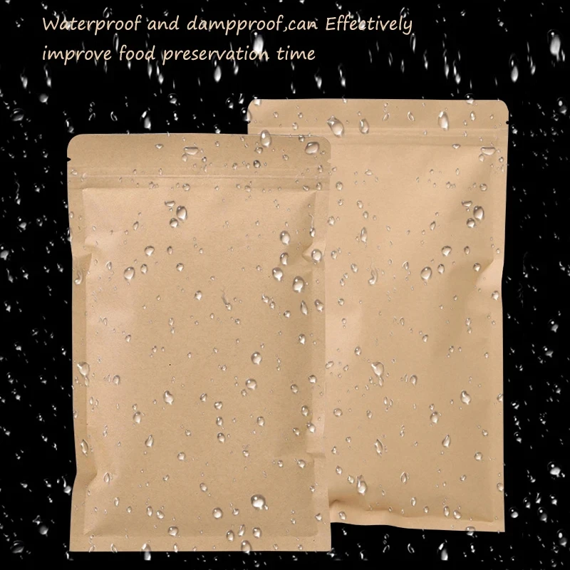 100PCS 갈색 크래프트 종이 지퍼 잠금 파우치 허브 - Food Storage Bags Reusable 리뷰 및 가격
