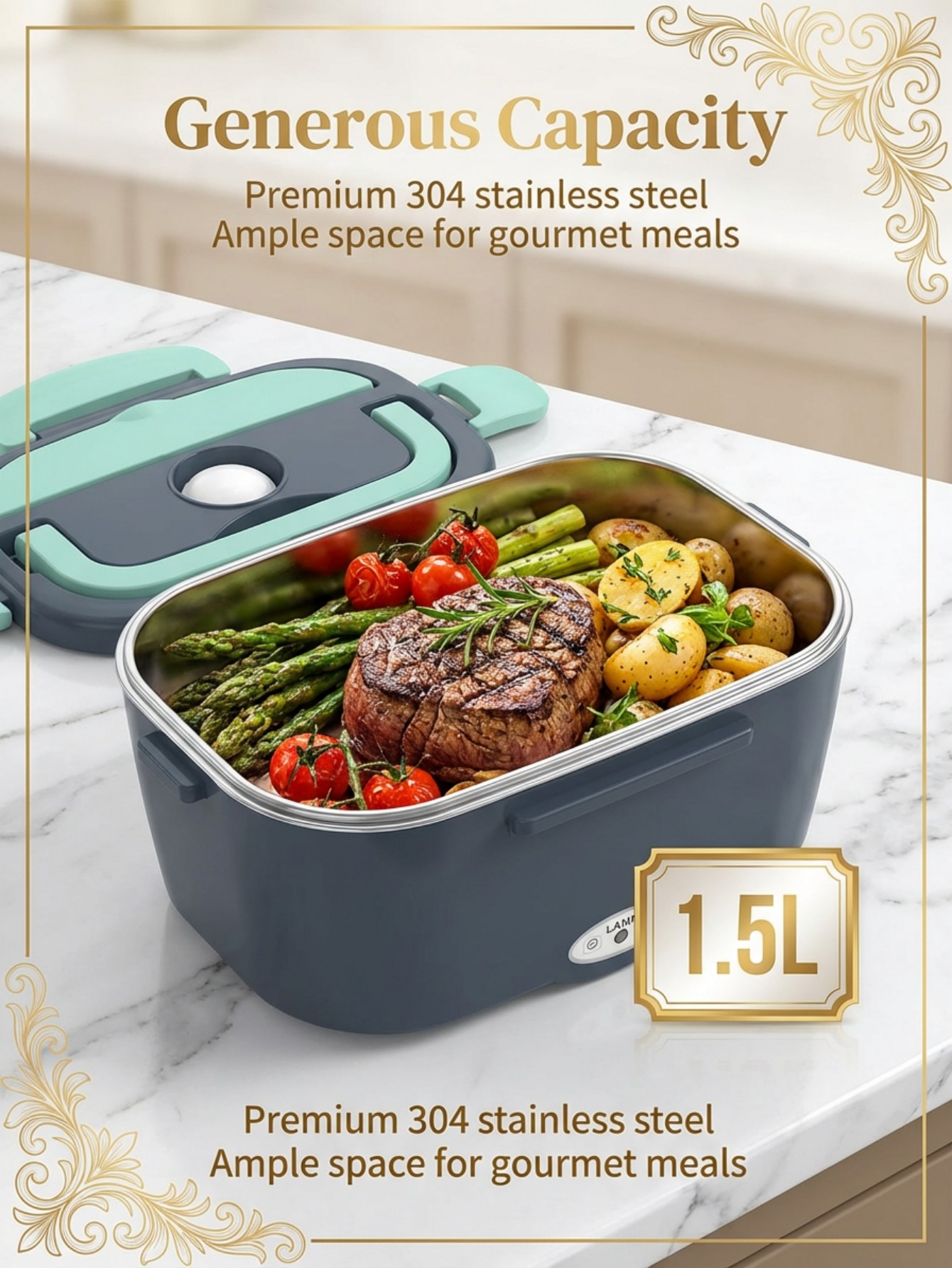 60W 전기 가열식 도시락통 1.5L 304 스테인리스 - Food Storage Warmer 리뷰 및 가격