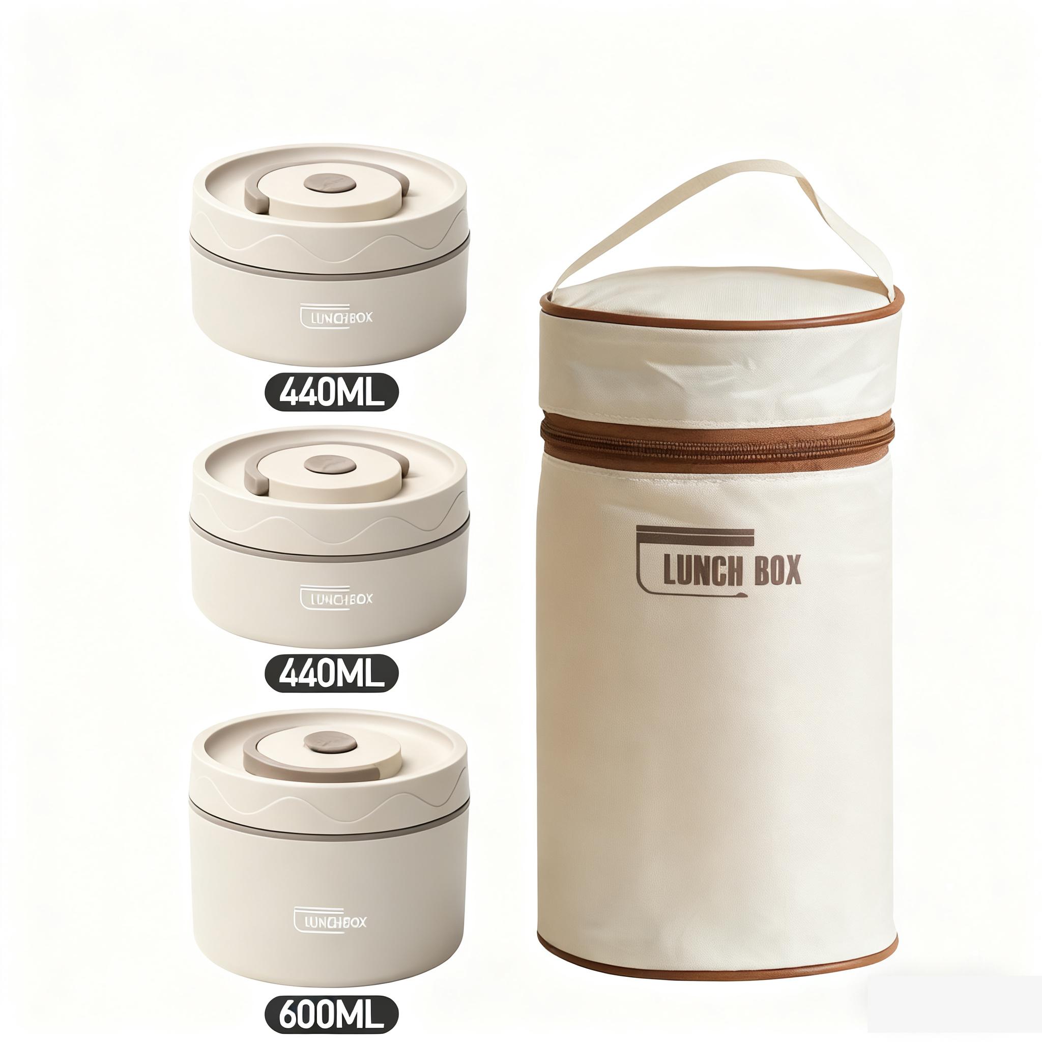 휴대용 3피스 스테인리스 스틸 도시락 세트, 보온 가방 - Food Storage Bags Reusable 리뷰 및 가격