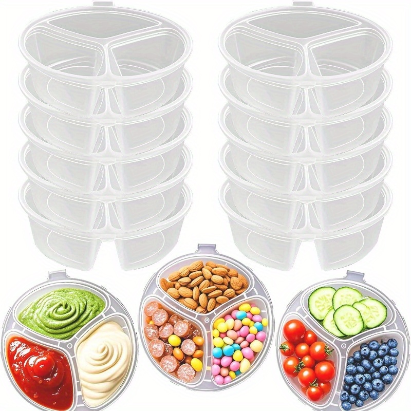 뚜껑이 있는 3칸 일회용 식품 용기 - 식사 준비, 피 - Food Storage Safety 리뷰 및 가격