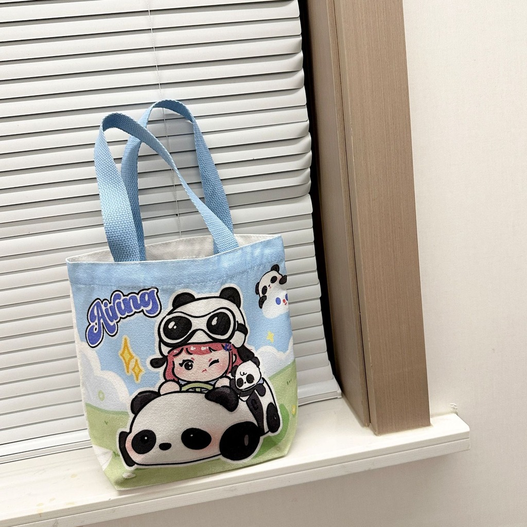 만화 동물 캔버스 도시락 가방 휴대용 벤토 도시락 토트 - Food Storage Bags Reusable 리뷰 및 가격