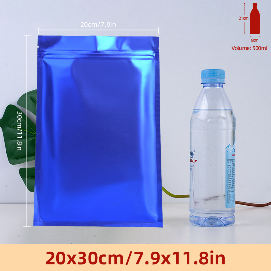 100개 무광택 블루 포일 지퍼 파우치, 수제 간식용  - Food Storage Bags Reusable 리뷰 및 가격