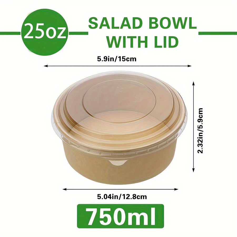 25온스/750ml 25/50팩 종이 그릇 뚜껑 포함, - Food Storage Safety 리뷰 및 가격