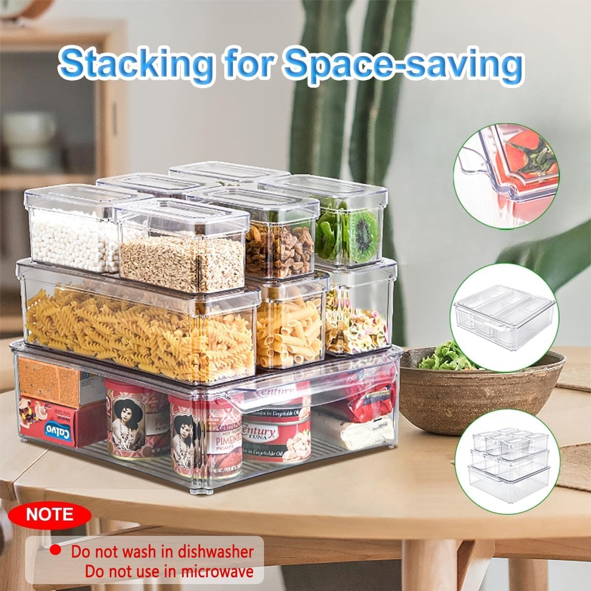 14개입 냉장고 정리함, 뚜껑이 있는 쌓을 수 있는 냉 - Food Storage Bins 리뷰 및 가격