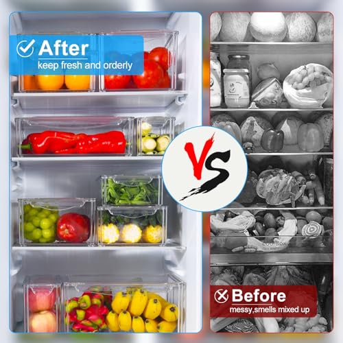 14개입 냉장고 정리함, 뚜껑이 있는 쌓을 수 있는 냉 - Food Storage Bins 리뷰 및 가격