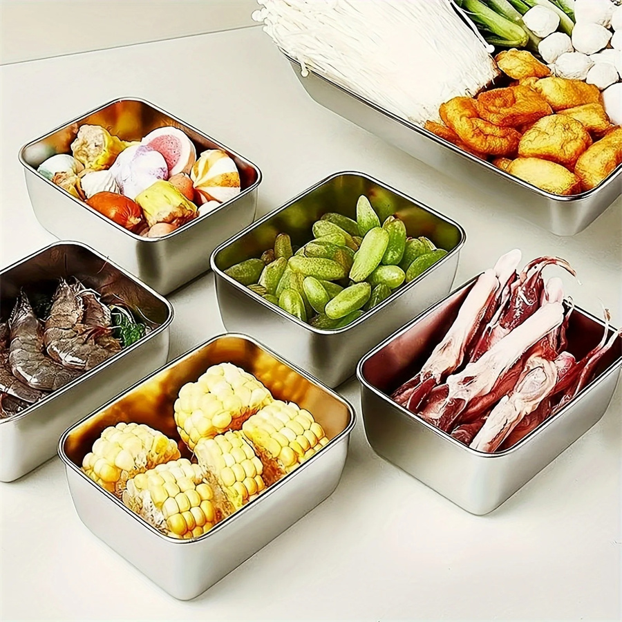 1/3/5pcs 스테인레스 스틸 식품 보관 상자 뚜껑이 - Food Storage Bins 리뷰 및 가격