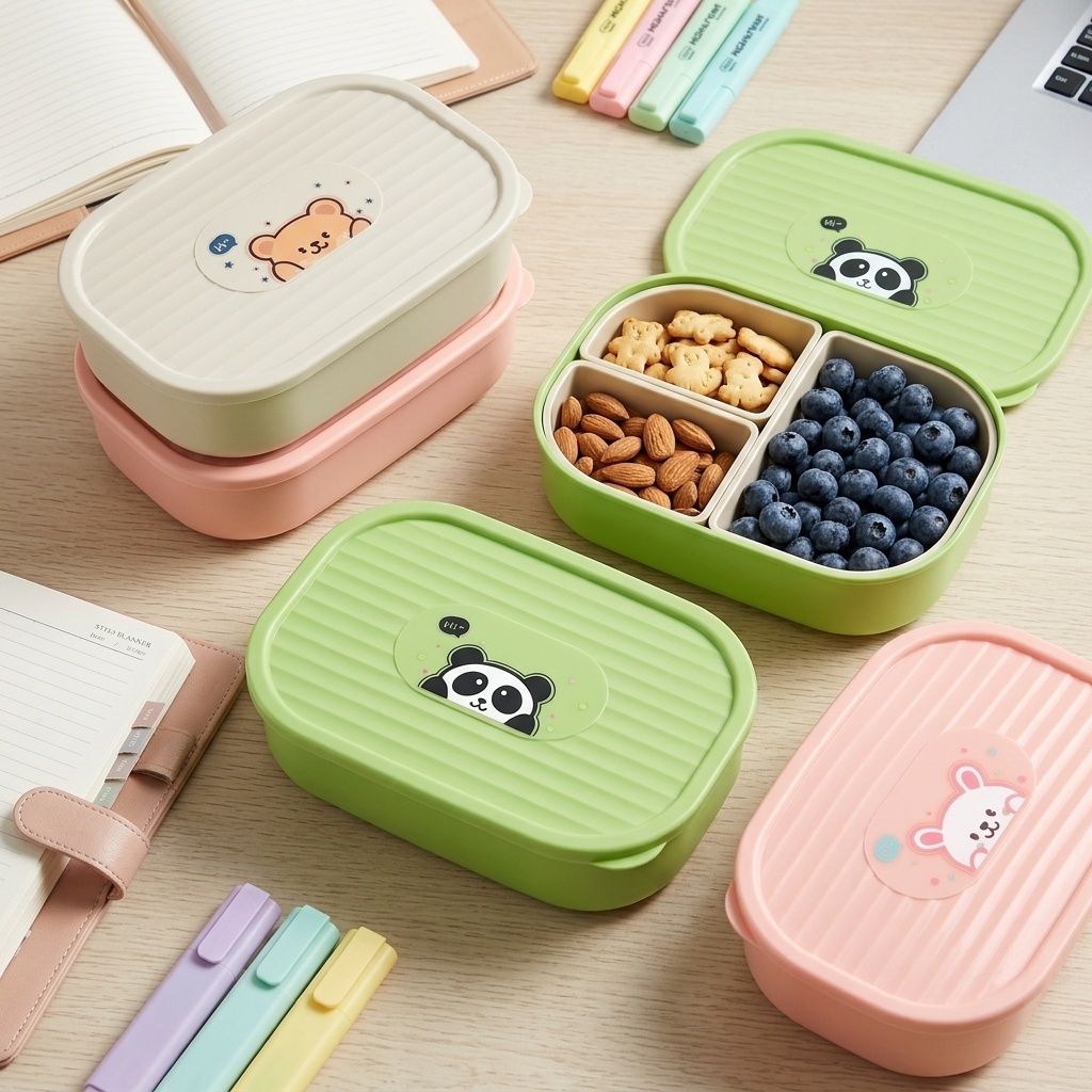 귀여운 플라스틱 분리형 도시락통 어린이 학생 휴대용 밀 - Food Storage Safety 리뷰 및 가격