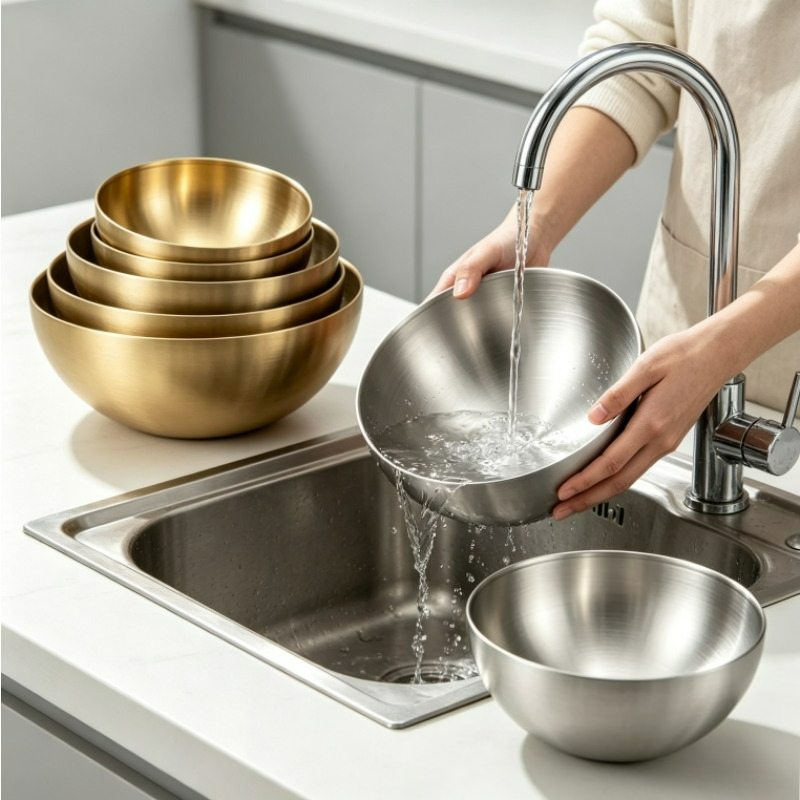 스테인리스 스틸 믹싱 볼, 금속 서빙 샐러드 볼, 베이 - Food Storage Stainless Steel 리뷰 및 가격