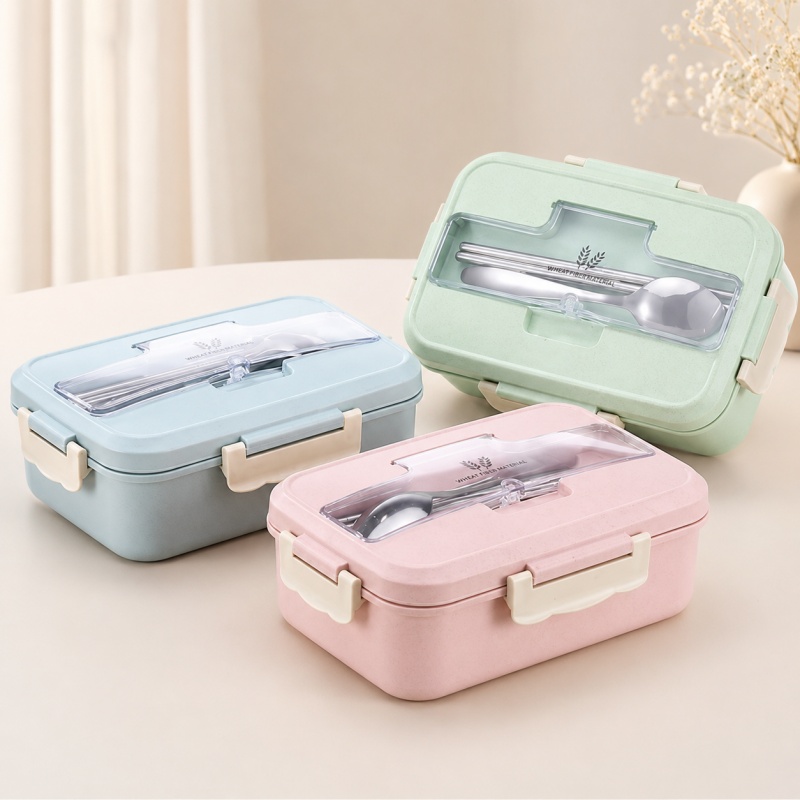 밀짚 소재 도시락통, 전자레인지 사용 가능, 휴대용 벤 - Food Storage Safety 리뷰 및 가격
